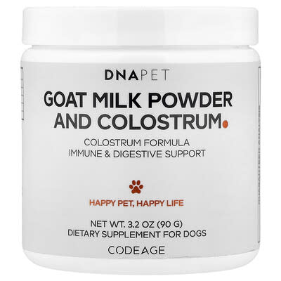 Порошок DNA Pet Goat Milk and Colostrum для собак, 3.2 oz (90 g)