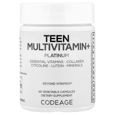 Codeage Teen Multivitamin+ Platinum, 60 вегетарианских капсул