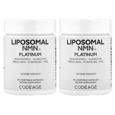 Liposomal NMN Platinum, 2 бутылки по 90 растительных капсул