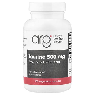 Таурин Allergy Research Group 500 mg, 100 Vegetarian Capsules