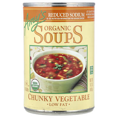 Amy's Органический суп, овощной, низкокалорийный, 14.3 oz (405 g)