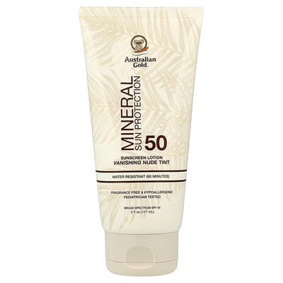 Солнцезащитный лосьон Australian Gold, SPF 50, Vanishing Nude Tint, 5 fl oz (147 ml)