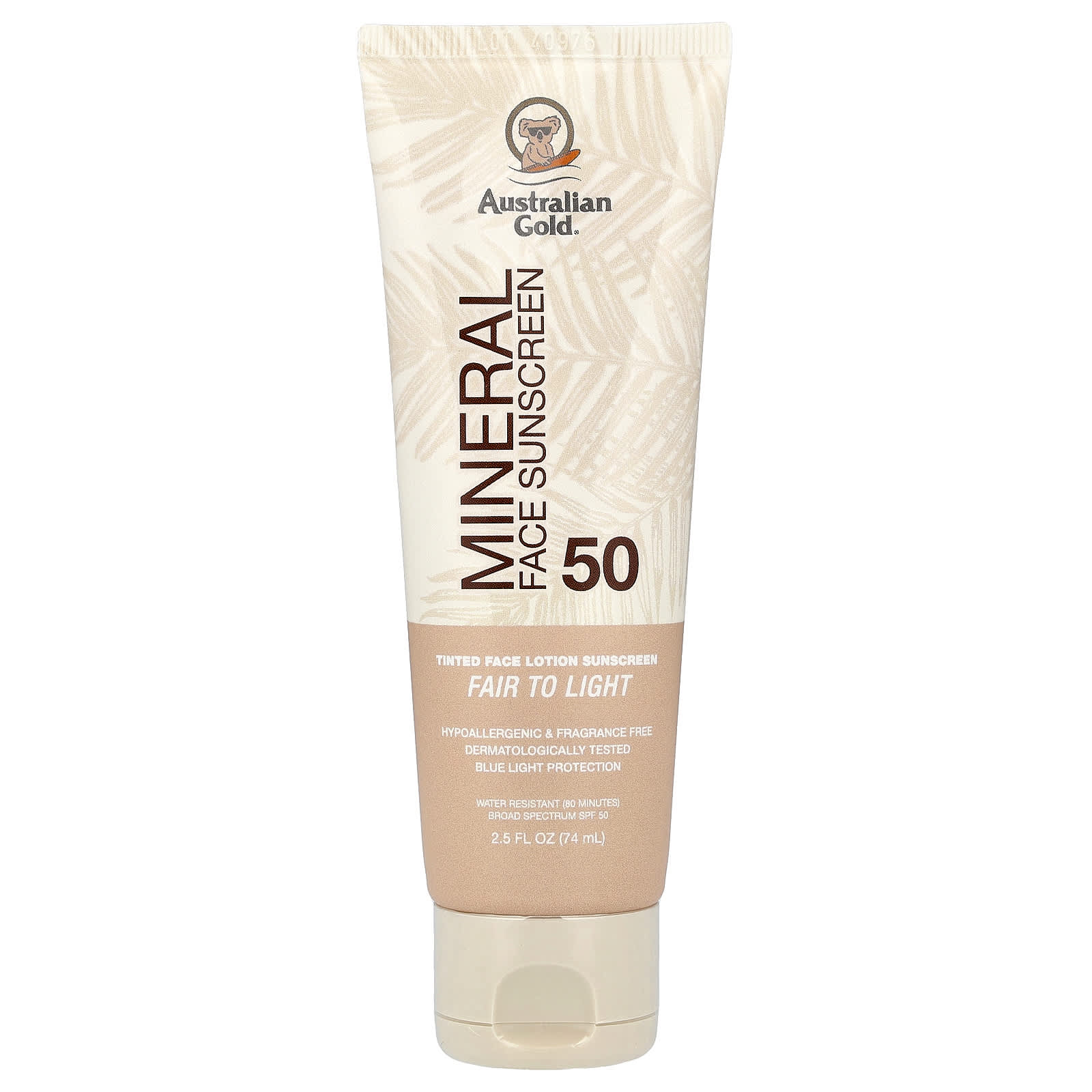 Mineral Tinted Face Lotion Sunscreen, SPF 50, Fair to Light, 2.5 fl oz (74 ml)