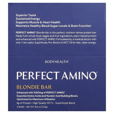 Perfect Amino® Bar, Blondie, 12 Bars, 1.55 oz (44 g) Each