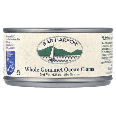 Морские моллюски Whole Gourmet Ocean Clams, 6.5 oz (184 g)
