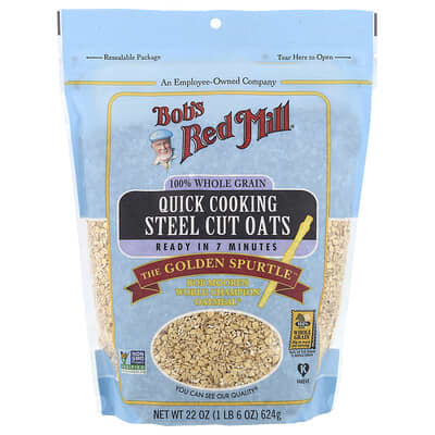 Овсянка Bob's Red Mill Whole Grain Quick Cooking Steel Cut, 22 oz (624 g)