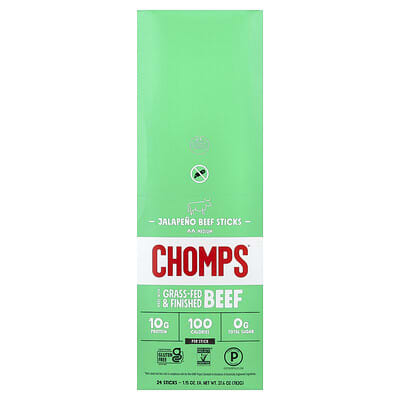Jalapeño Beef Sticks, Medium, 24 Sticks, 1.15 oz (32 g) Each