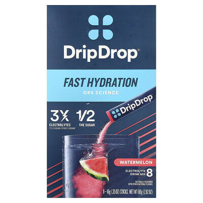 Растворимый напиток DripDrop Watermelon 8 Sticks 0.35 oz (10 g) Each