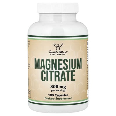 Double Wood Supplements цитрат магния, 180 капсул (400 mg на капсулу)