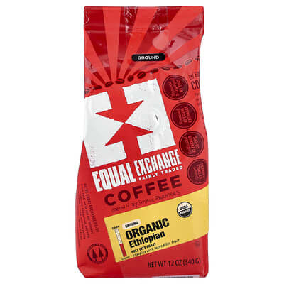 Organic Coffee, Ethiopian, Ground, Full City Roast, 12 oz (340 g)