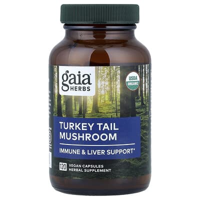 Gaia Herbs Turkey Tail Mushroom, 120 веганских капсул