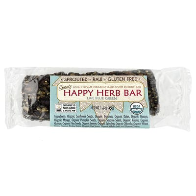 Батончик Happy Herb Bar, Live Blue Green, 1.6 oz (45 g)