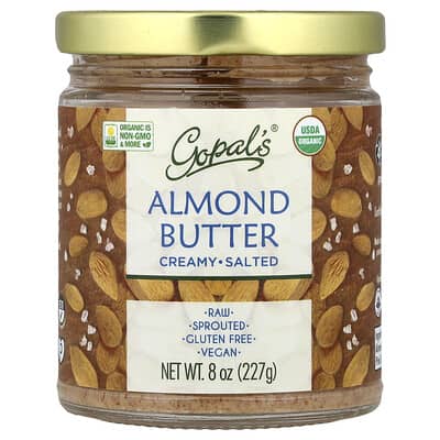 Organic Almond Butter, Creamy, Salted, 8 oz (227 g)