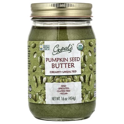 Organic Pumpkin Seed Butter, Creamy, Unsalted, 16 oz (454 g)