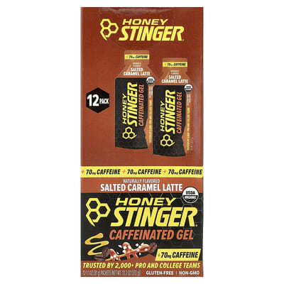 Honey Stinger Гель для энергии, Salted Caramel Latte, 12 пакетиков по 1.1 oz (31 г)