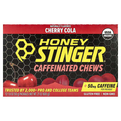 Caffeinated Chews жевательные конфеты, вишневая кола, 12 пакетиков по 1.8 oz (50 г)
