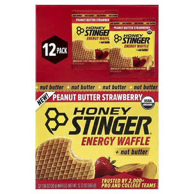 Вафли Honey Stinger Energy Waffle + Nut Butter, Peanut Butter Strawberry