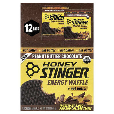 Энергетические вафли Honey Stinger Nut Butter Peanut Butter Chocolate, 12 шт, 1.06 oz (30 g)