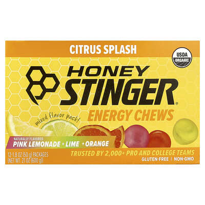 Energy Chews, Citrus Splash, 12 Packages, 1.8 oz (50 g) Each