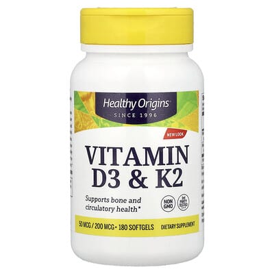 Vitamin D3 & K2, 180 Softgels