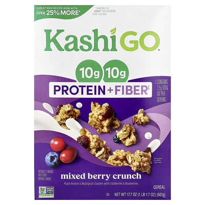 GO®, Protein + Fiber Cereal, Mixed Berry Crunch, 17.7 oz (501 g)