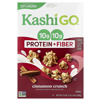 Зерновые Kashi GO® Protein + Fiber Cinnamon Crunch 17.4 oz (493 g)