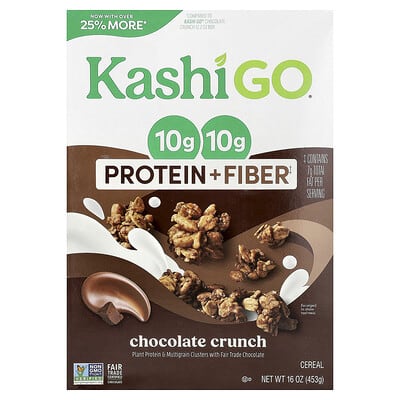 GO®, Protein + Fiber Cereal, Chocolate Crunch, 16 oz (453 g)