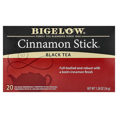 Черный чай Bigelow Cinnamon Stick, 20 Tea Bags, 36 g