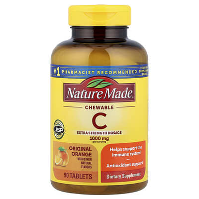 Vitamin C Chewable, Original Orange, 90 Tablets (500 mg per Tablet)