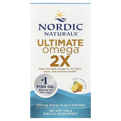 Ultimate Omega® 2X, Great Lemon, 180 мягких капсул (1,075 мг на капсулу)