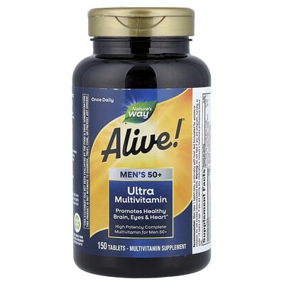 Alive!® Мужской 50+ Ультра мультивитамины, 150 таблеток
