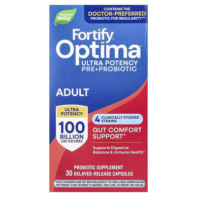 Fortify®, Optima® Pre + Probiotic для взрослых, 30 капсул с пролонгированным высвобождением