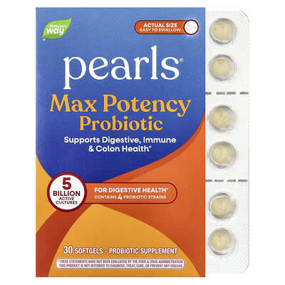 Pearls®, пробиотик, максимальная эффективность, 5 миллиардов CFU, 30 мягких капсул