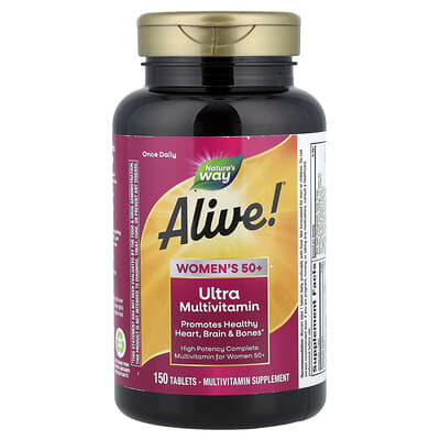 Alive!® Женский 50+ Мультивитамины, 150 таблеток