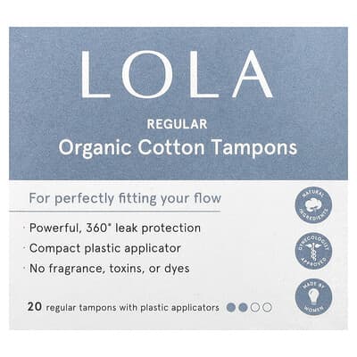 Органические хлопковые тампоны Lola, Regular, 20 шт.