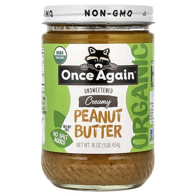 Арахисовая паста Once Again Organic, Creamy, Unsweetened, 16 oz (454 g)