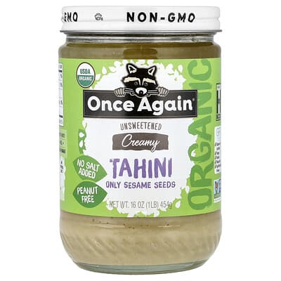 Тахини Once Again, Only Sesame Seeds, Creamy, Unsweetened, 16 oz (454 g)