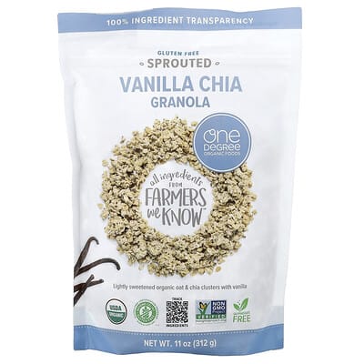 One Degree Organic Foods Гранола с ванилью и семенами чиа, 11 oz (312 g)