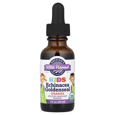 Детская добавка Oregon's Wild Harvest: Echinacea Goldenseal, апельсиновая, 1 fl oz (30 ml)