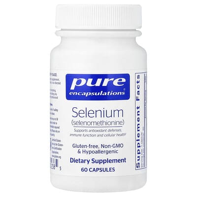 Селен (Селенометионин) Pure Encapsulations, 60 Capsules (200 mg per Capsule)