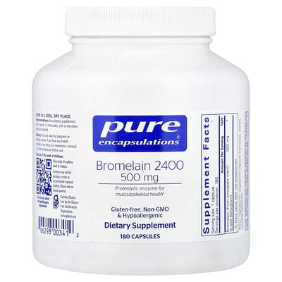 Бромелаин Pure Encapsulations 2400, 500 mg, 180 капсул