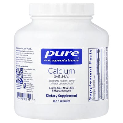 Calcium (MCHA), 180 Capsules (250 mg per Capsule)