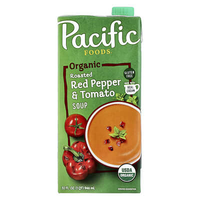 Томатный суп с запеченным красным перцем Pacific Foods, 32 fl oz (946 ml)