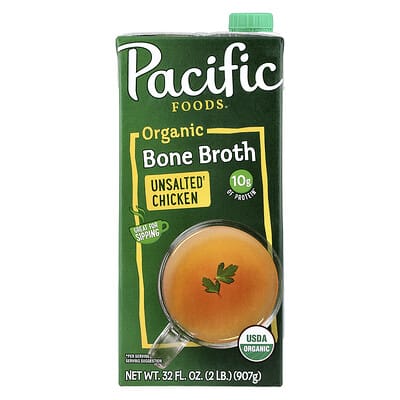 Органический костный бульон Pacific Foods, Unsalted Chicken, 32 fl oz (907 g)