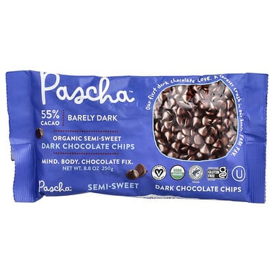 Темный шоколад Pascha Organic Semi-Sweet, 55% Cacao, 8.8 oz (250 g)