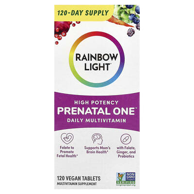 Prenatal One™ ежедневный мультивитаминный комплекс, высокая концентрация, 120 веганских таблеток