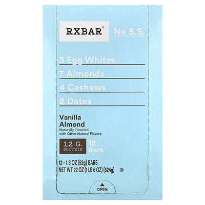 Протеиновый батончик Vanilla Almond от RXBAR, 12 шт.