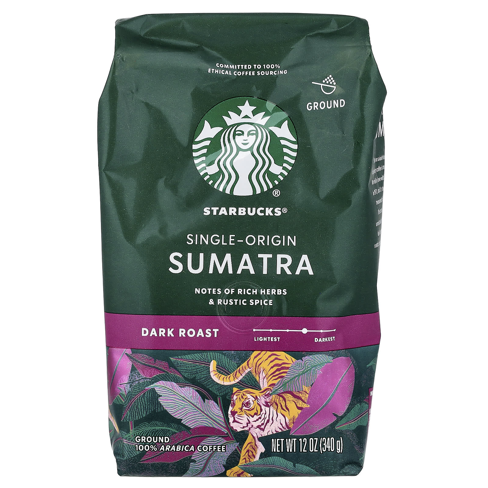 Sumatra кофе, молотый, темная обжарка, 12 унций (340 г)