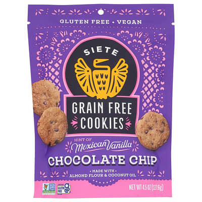 Grain Free Cookies, Chocolate Chip, 4.5 oz, (127.6 g)