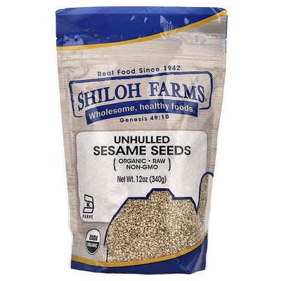 Organic Sesame Seeds, Unhulled, 12 oz (340 g)